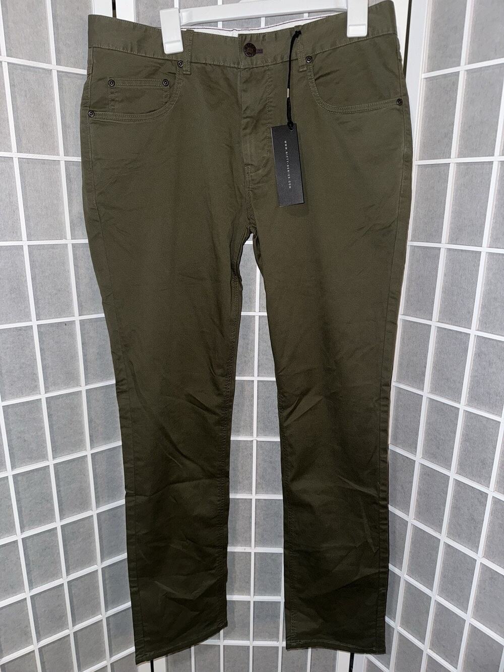 NWT! Nifty Genius Men’s Stretch Chino Pants Straight Leg Size 34x33 Olive Green